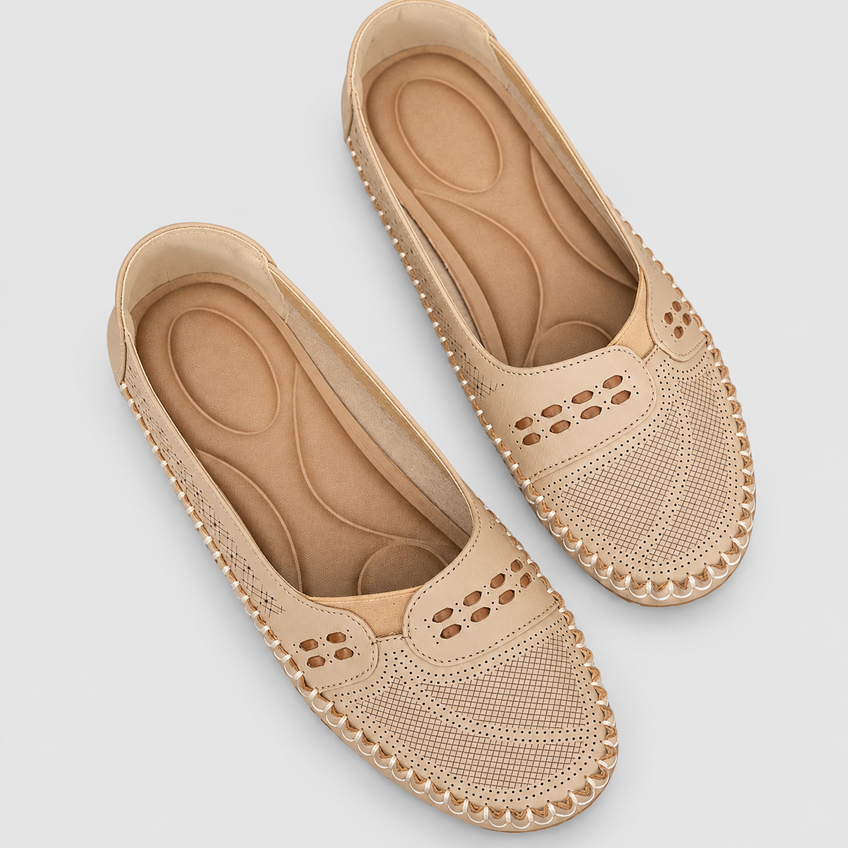 Vespera | Women’s Perforated Slip-On Loafers — product detail 7