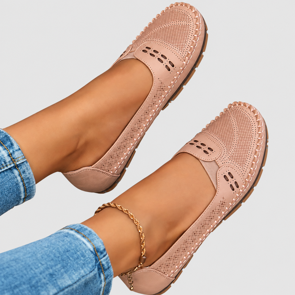 Vespera | Women’s Perforated Slip-On Loafers — product detail 14