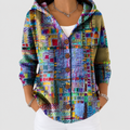 Violet | Women’s Printed Hooded Layering Cardigan — Purple