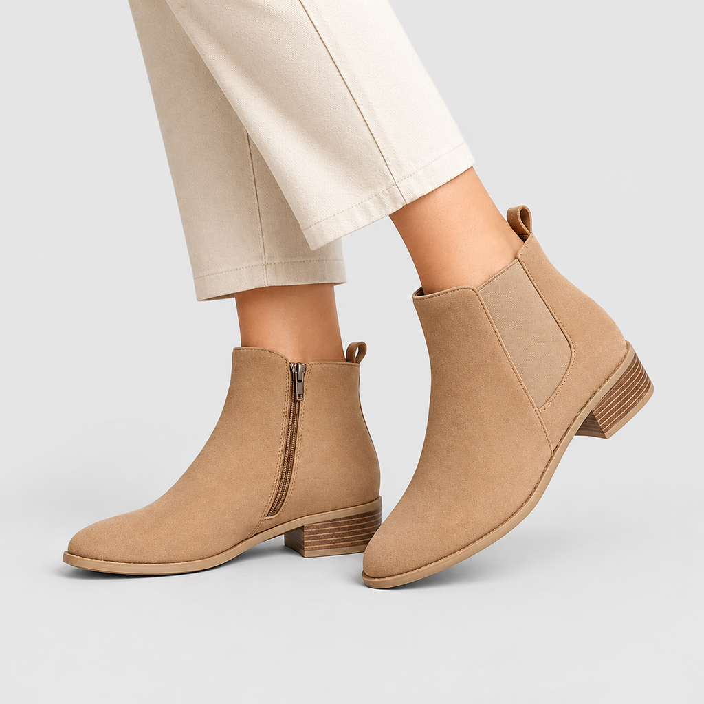 Viviette | Women’s Pointed-Toe Low-Block-Heel Ankle Boots — product detail 6