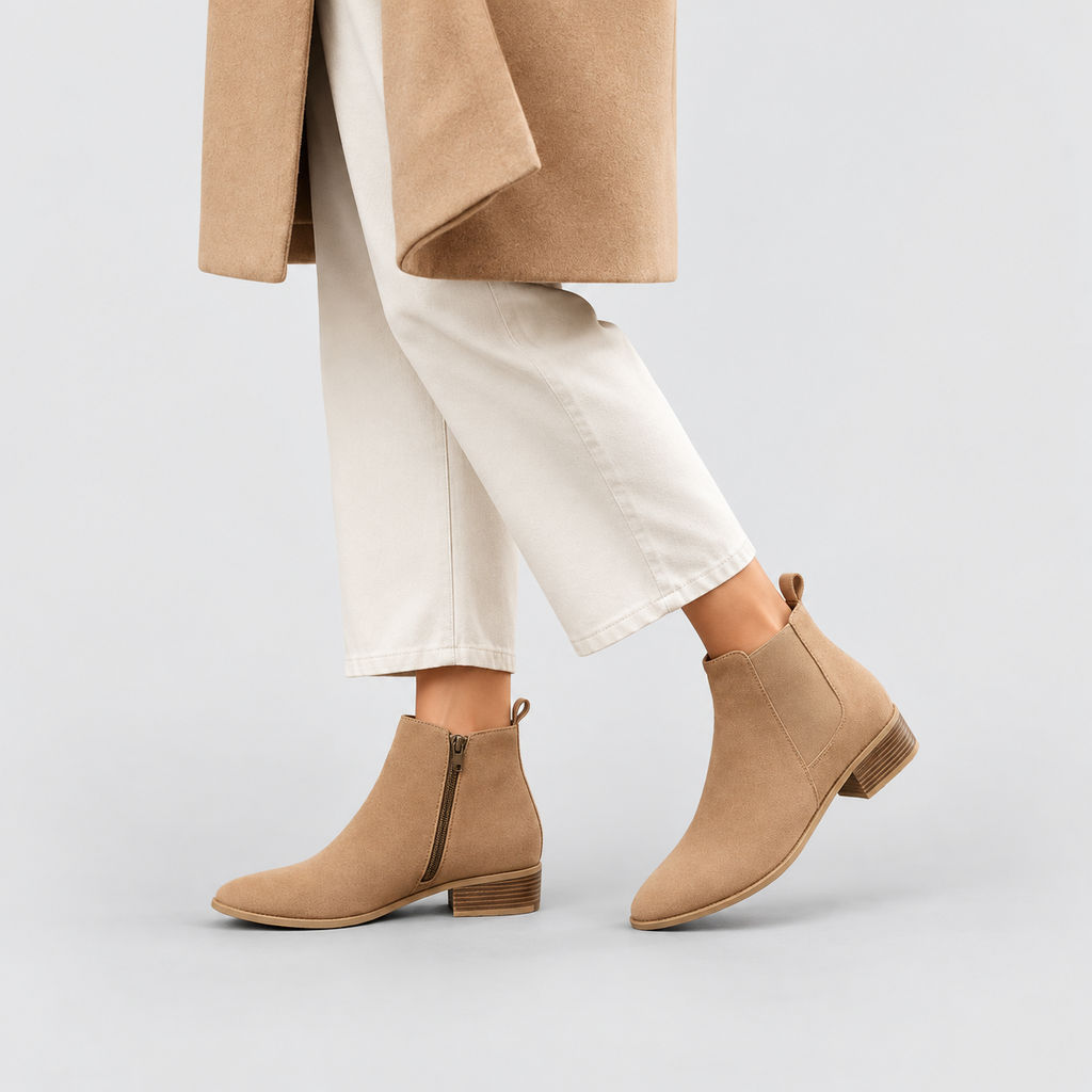Viviette | Women’s Pointed-Toe Low-Block-Heel Ankle Boots — product detail 8