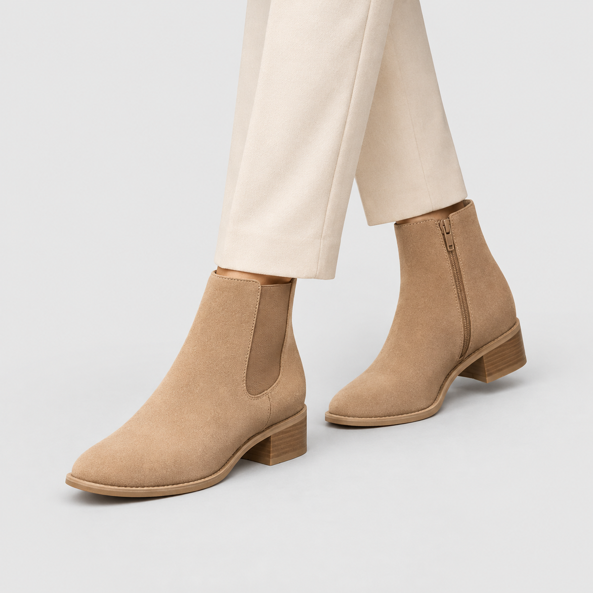 Viviette | Women’s Pointed-Toe Low-Block-Heel Ankle Boots — product detail 12