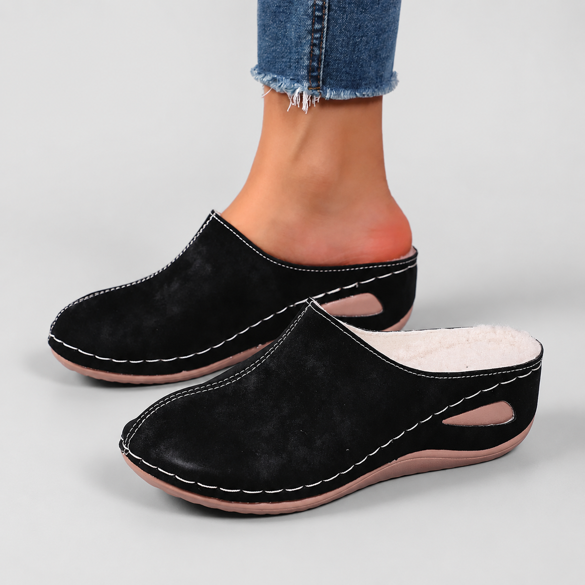 Wendy | Women’s Warm Lined Slip-On Slippers — Black