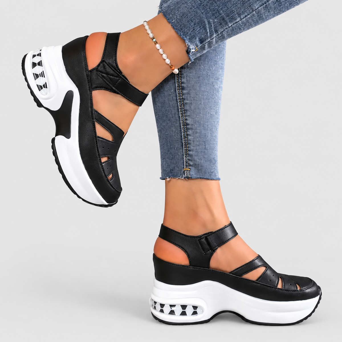 Wilhelmina | Women’s Strap-Front Chunky-Sole Shoes — product detail 5