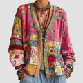 Freya | Women’s Floral Patchwork Cardigan — Pink
