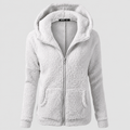 Brielle | Women’s Hooded Zip-Up Fleece Jacket — Light Grey