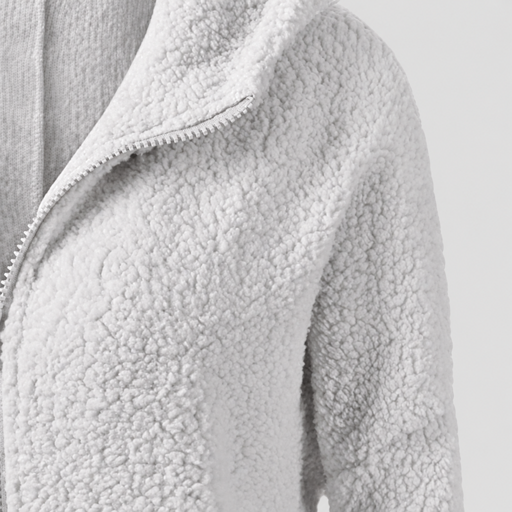 Brielle | Women’s Hooded Zip-Up Fleece Jacket — product detail view 8