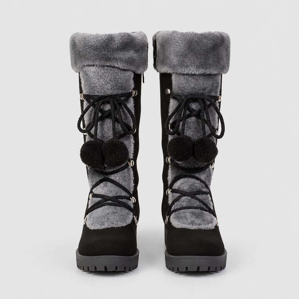 Zara | Women’s Lace-Up Winter Boots with Pom-Pom Ties — product detail 6