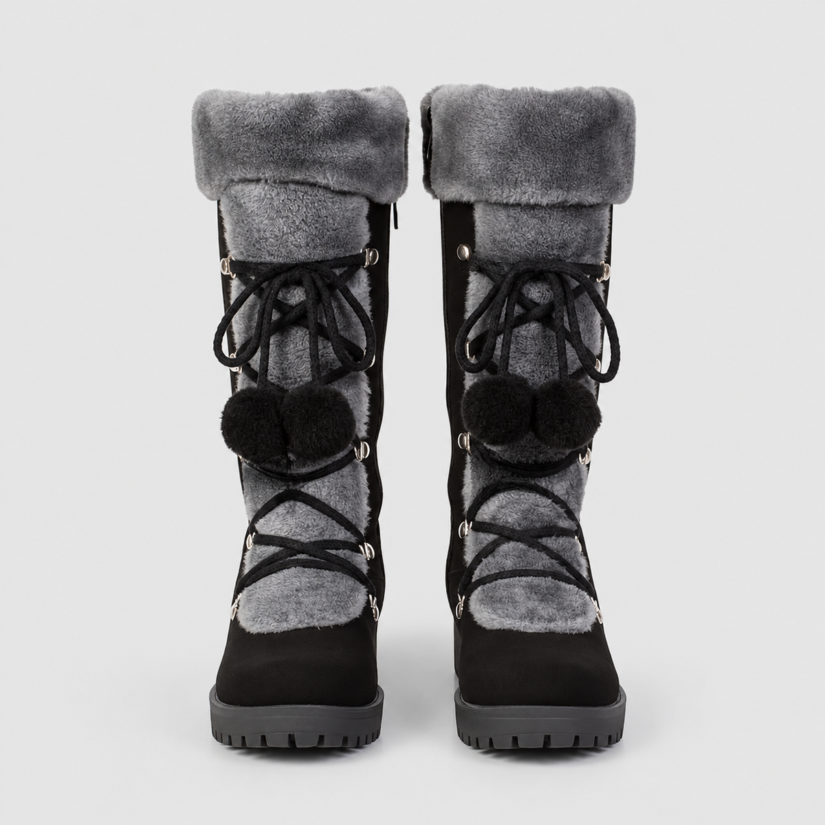 Zara | Women’s Lace-Up Winter Boots with Pom-Pom Ties — product detail 6