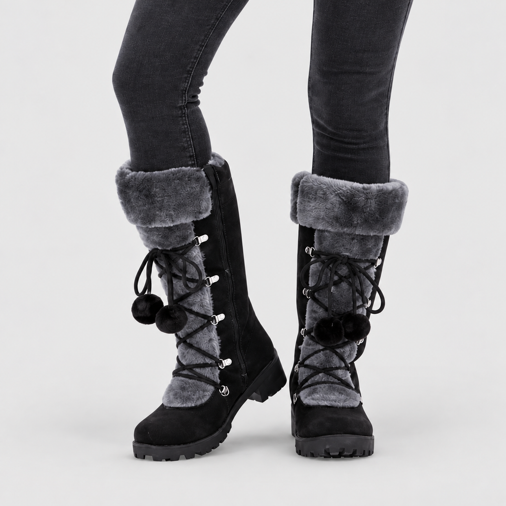 Zara | Women’s Lace-Up Winter Boots with Pom-Pom Ties — product detail 7