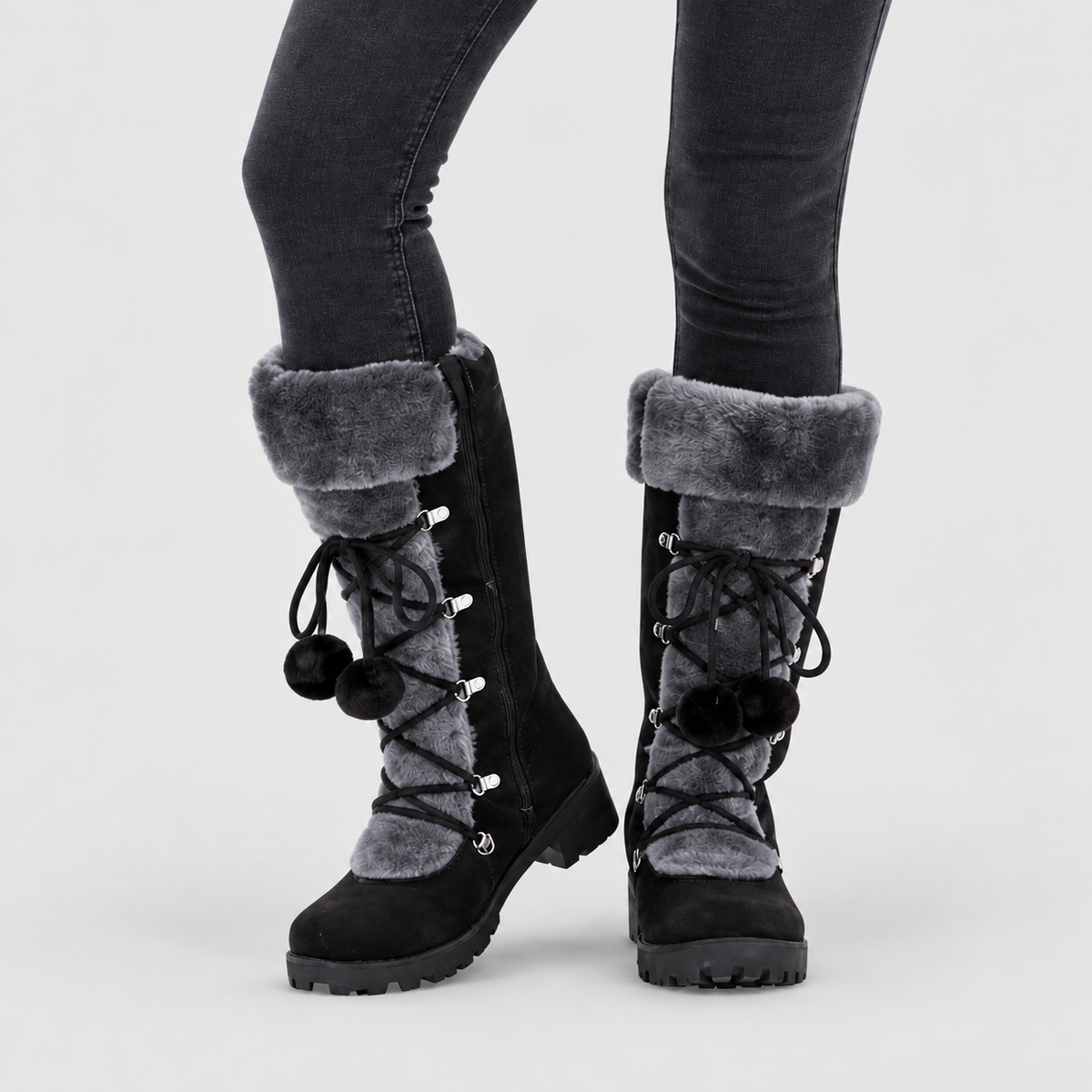 Zara | Women’s Lace-Up Winter Boots with Pom-Pom Ties — product detail 7