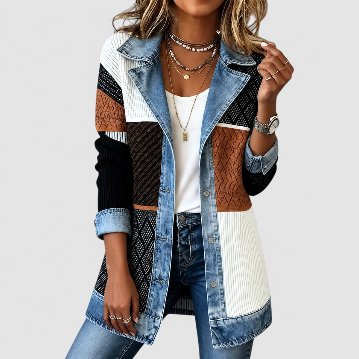 Paige - Women’s Soft-Touch Layered Jacket — Mix
