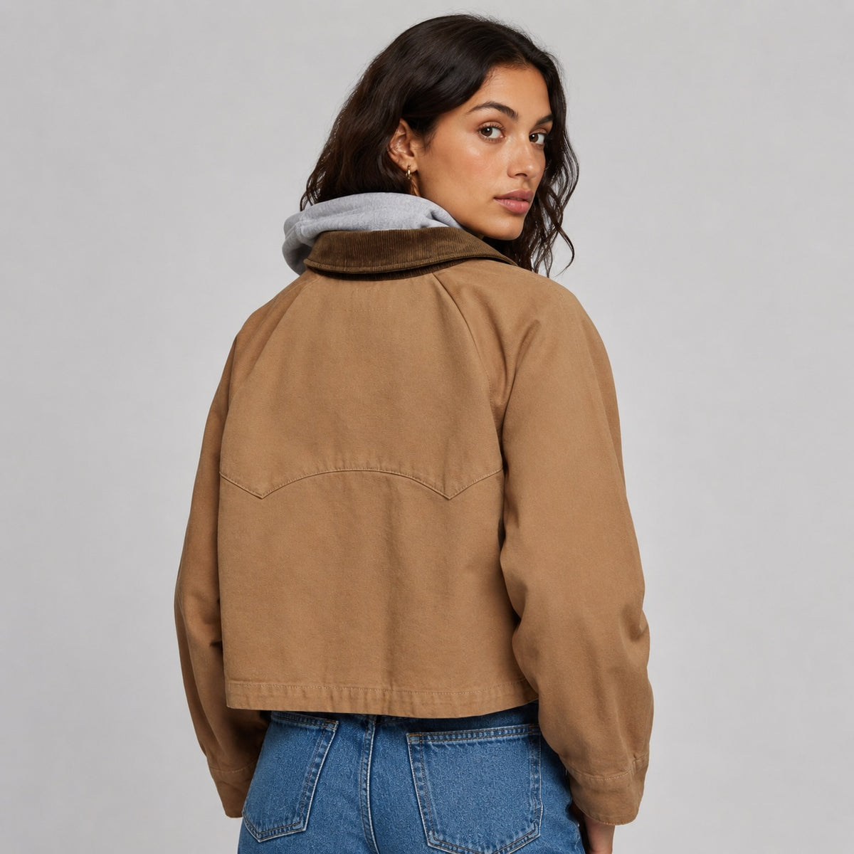 Rosamunda | Women’s Barn Jacket with Corduroy Collar