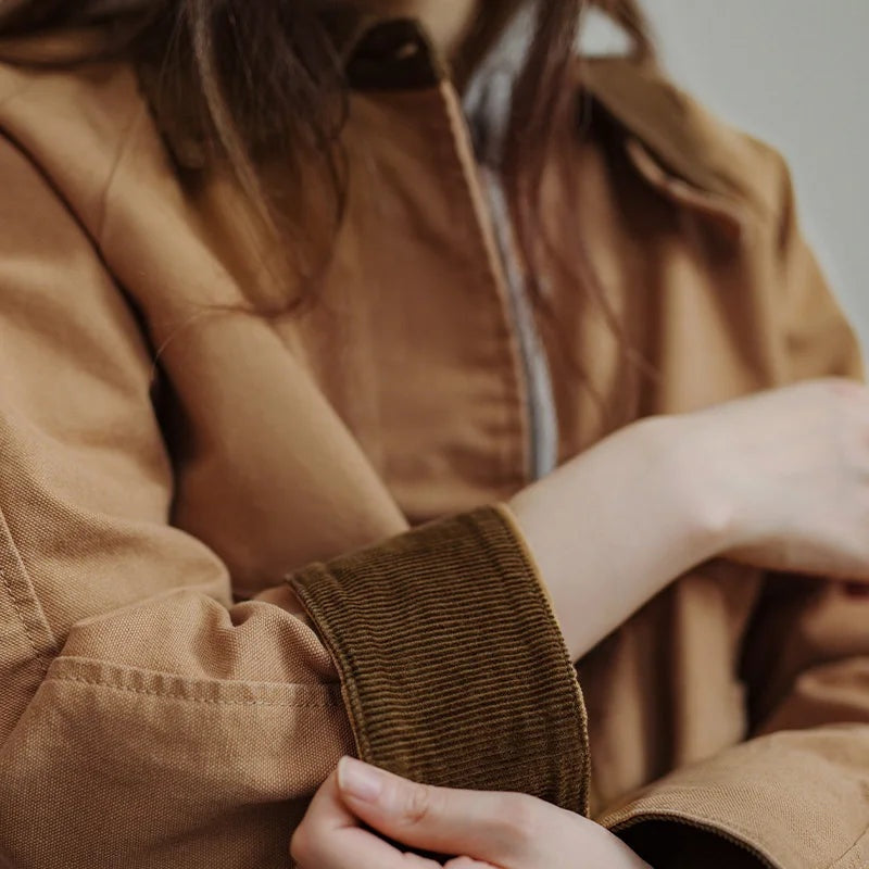 Rosamunda | Women’s Barn Jacket with Corduroy Collar