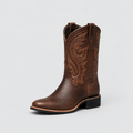 Ruby | Brown Boots for Women - Western Embroidered Leather-Look Cowboy — Brown