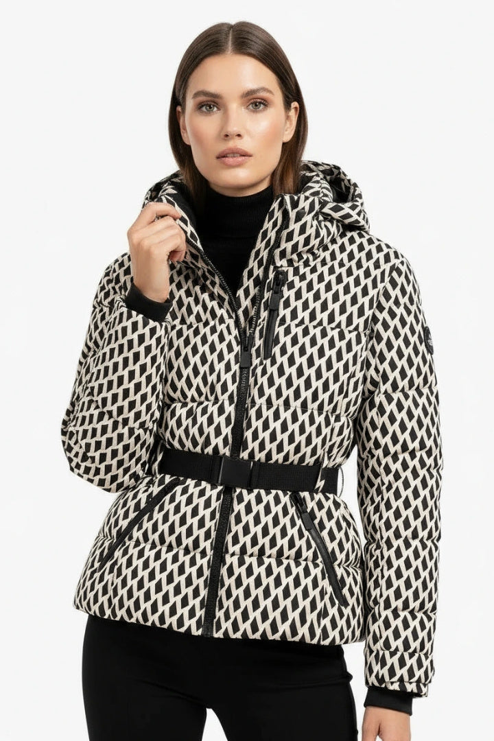 Frances | Women’s Belted Puffer Jacket with Hood