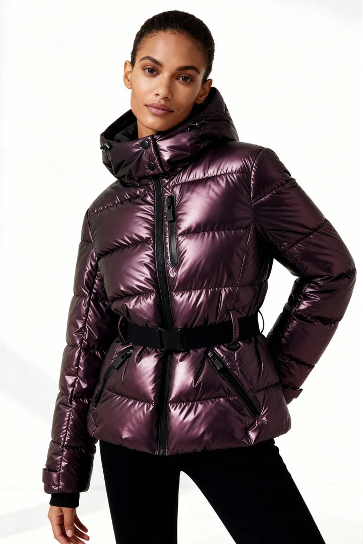 Frances | Women’s Belted Puffer Jacket with Hood