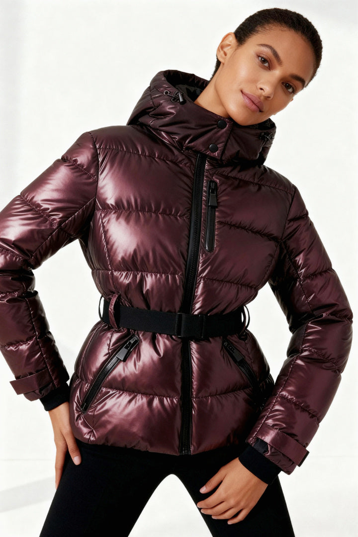 Frances | Women’s Belted Puffer Jacket with Hood