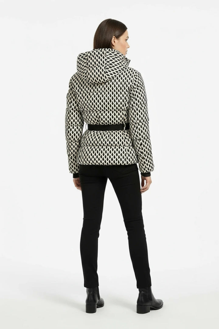 Frances | Women’s Belted Puffer Jacket with Hood