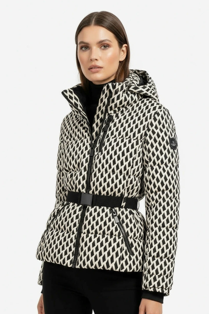 Frances | Women’s Belted Puffer Jacket with Hood