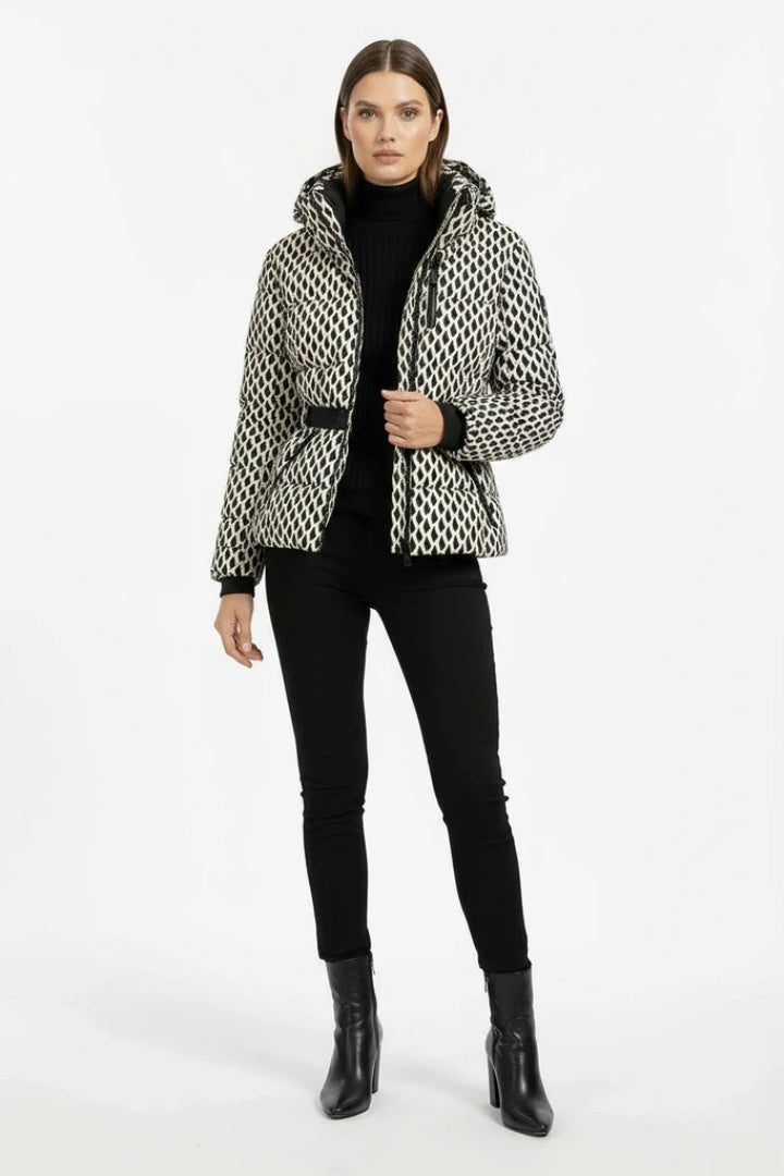 Frances | Women’s Belted Puffer Jacket with Hood
