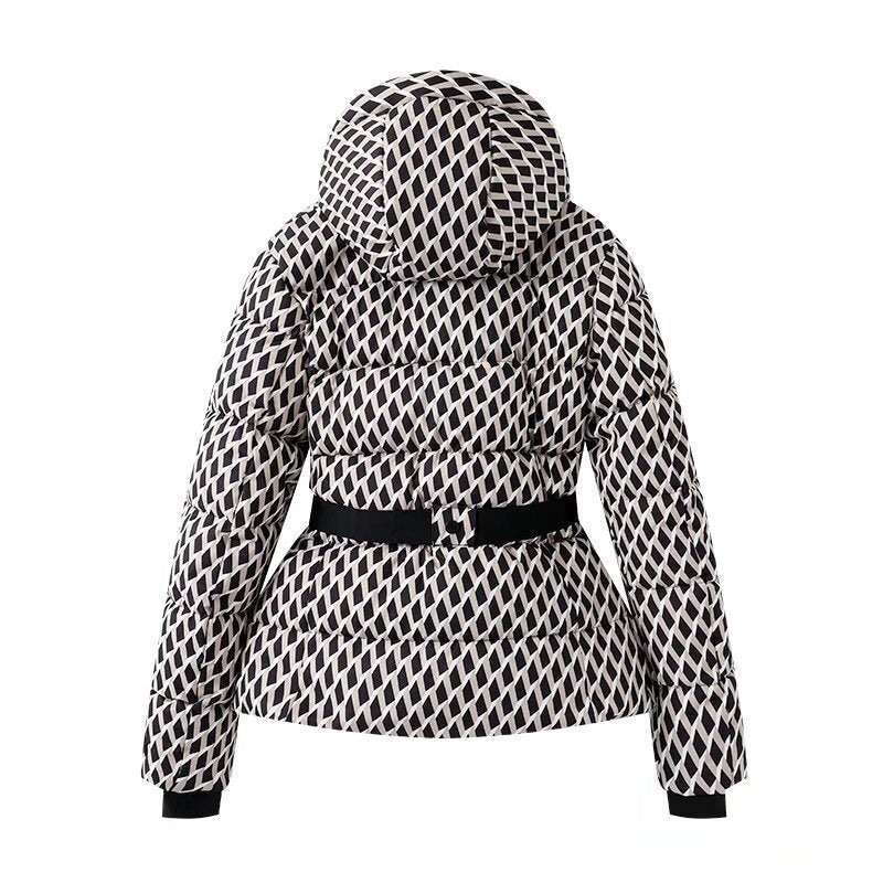 Frances | Women’s Belted Puffer Jacket with Hood