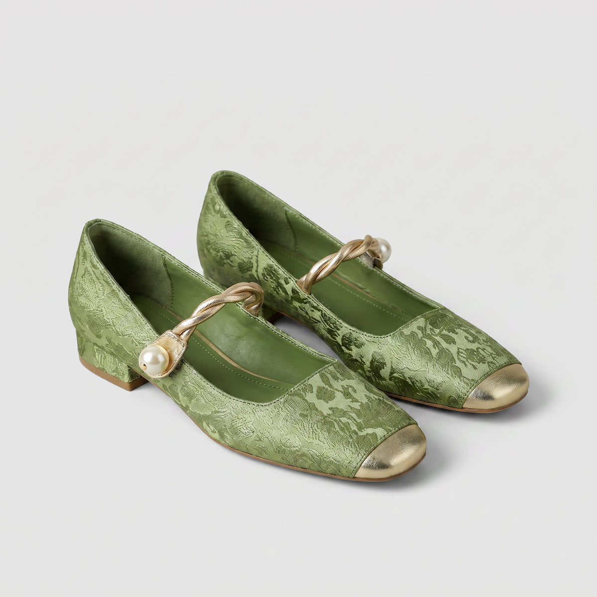 Polly | Women’s Mary Jane Flats with Pearl-Style Detail