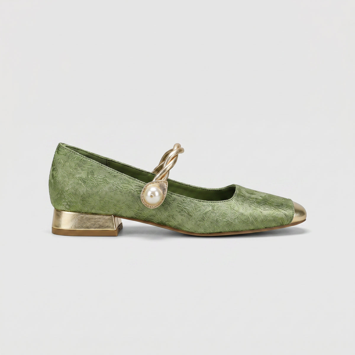 Polly | Women’s Mary Jane Flats with Pearl-Style Detail