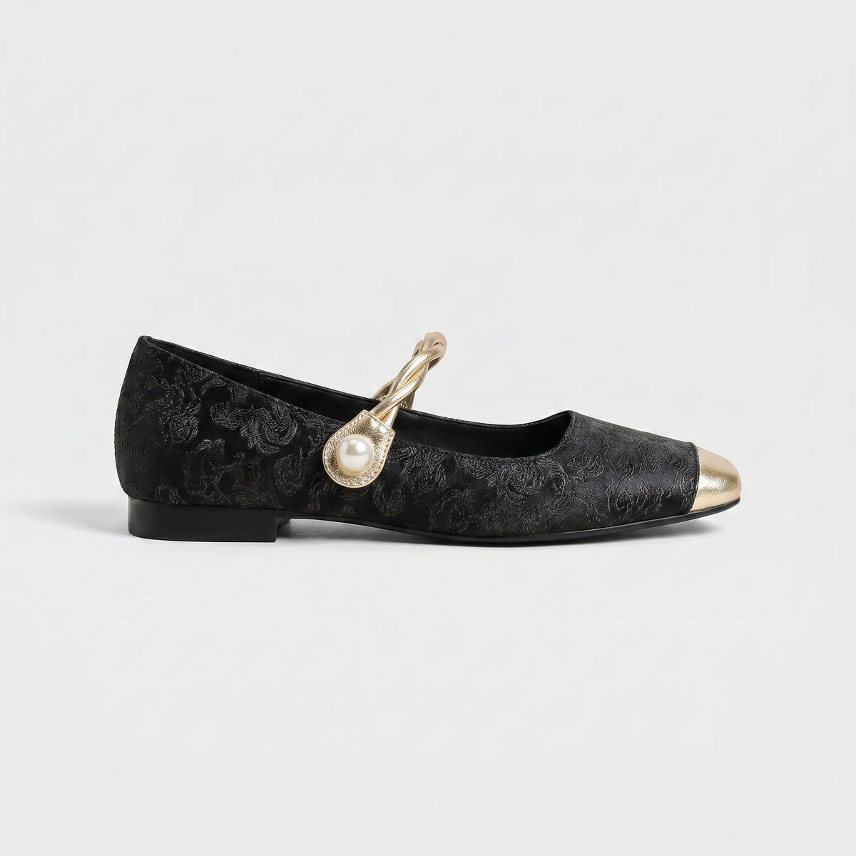 Polly | Women’s Mary Jane Flats with Pearl-Style Detail