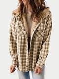 Calla | Women’s Hooded Plaid Jacket with Button Front
