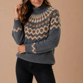 Stella | Women’s Fair Isle Turtleneck Sweater with Ribbed Hem