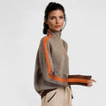 Gladys | Women’s Herringbone Mock Neck Sweater with Long Sleeves