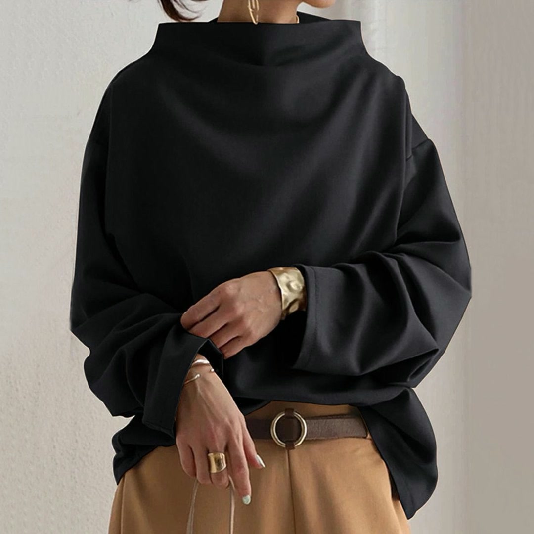 Marisol | Women’s High-Neck Soft Knit Top with Long Sleeves