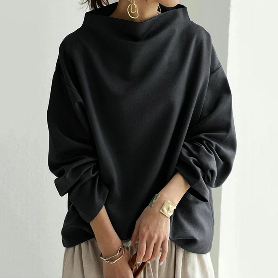 Marisol | Women’s High-Neck Soft Knit Top with Long Sleeves