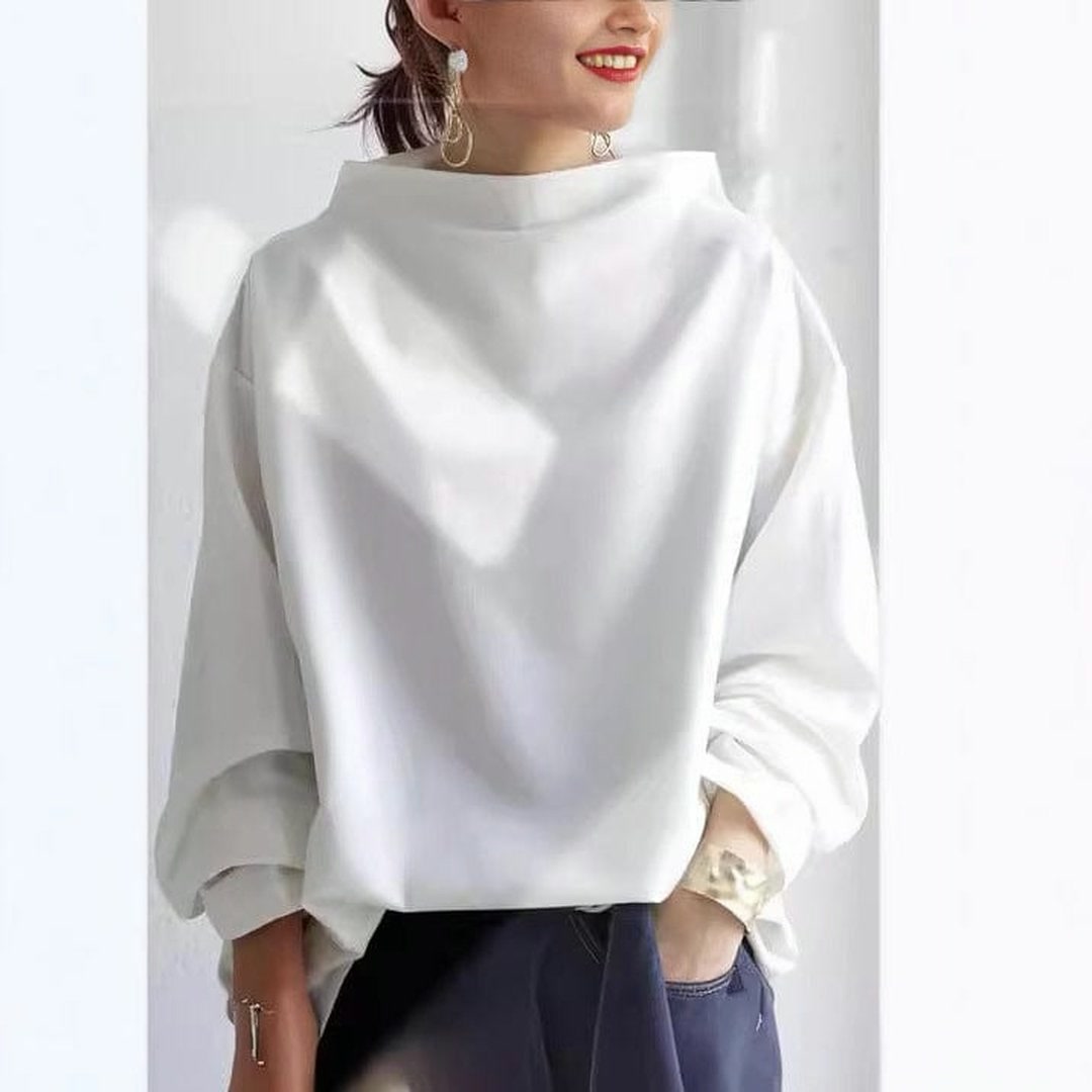 Marisol | Women’s High-Neck Soft Knit Top with Long Sleeves