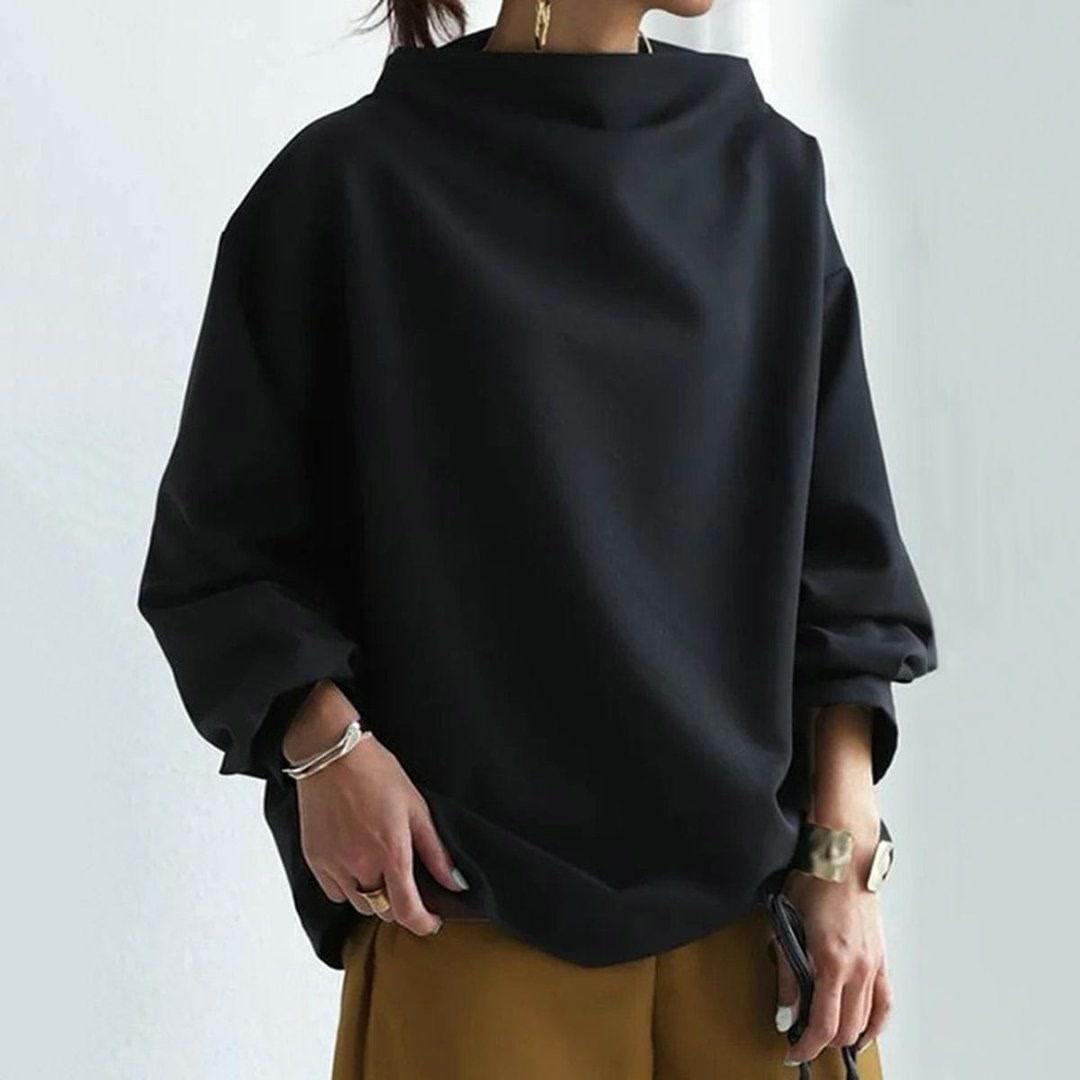 Marisol | Women’s High-Neck Soft Knit Top with Long Sleeves