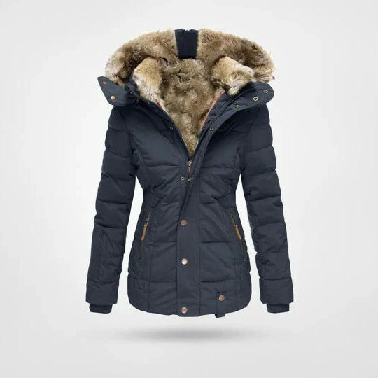 Annika | Women’s Hooded Puffer Jacket with Faux Fur Trim