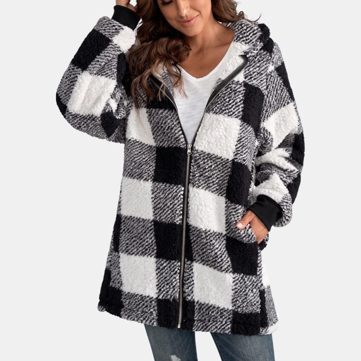 Wren | Women’s Oversized Hooded Fleece Jacket with Zip Front