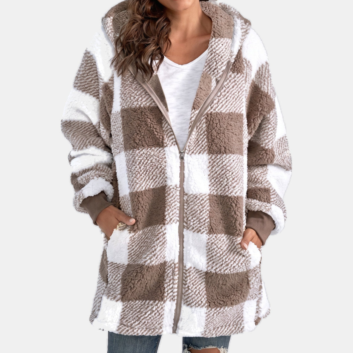 Wren | Women’s Oversized Hooded Fleece Jacket with Zip Front