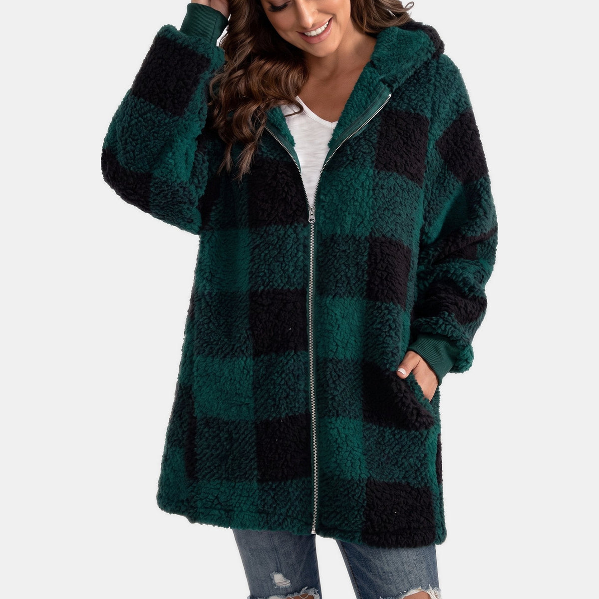 Wren | Women’s Oversized Hooded Fleece Jacket with Zip Front