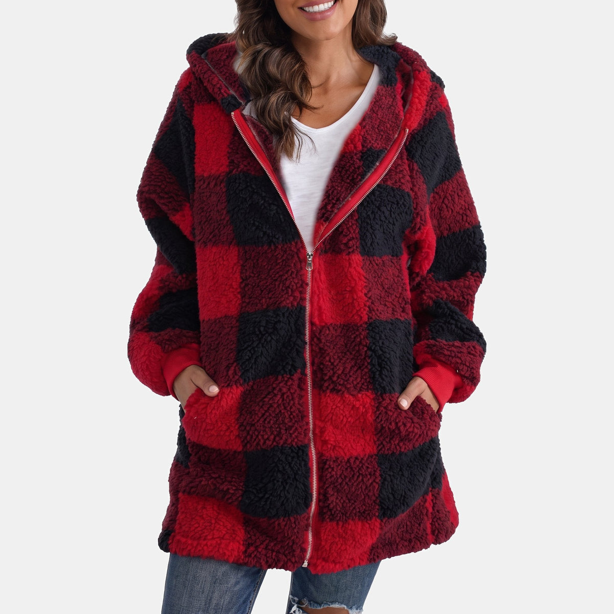 Wren | Women’s Oversized Hooded Fleece Jacket with Zip Front