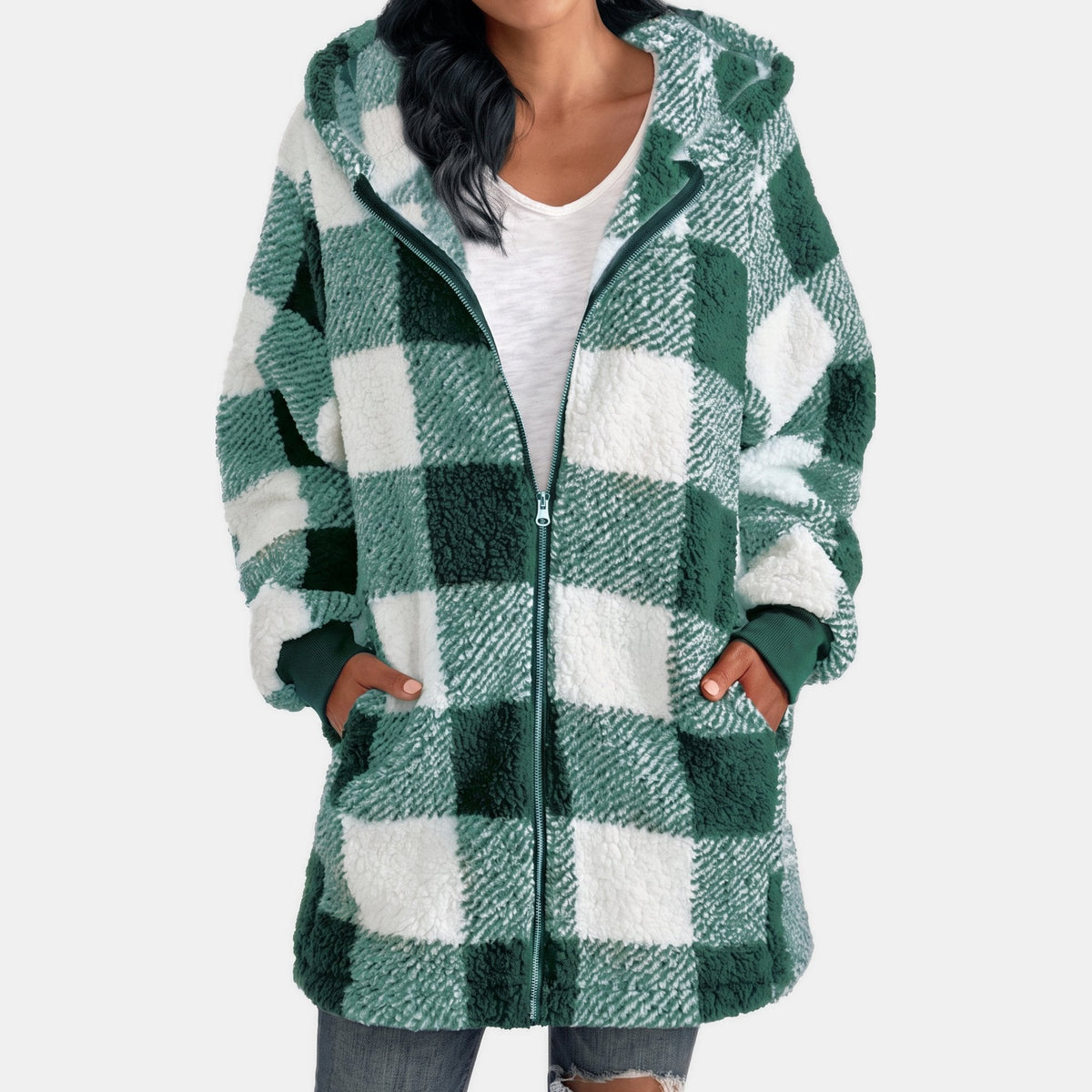 Wren | Women’s Oversized Hooded Fleece Jacket with Zip Front