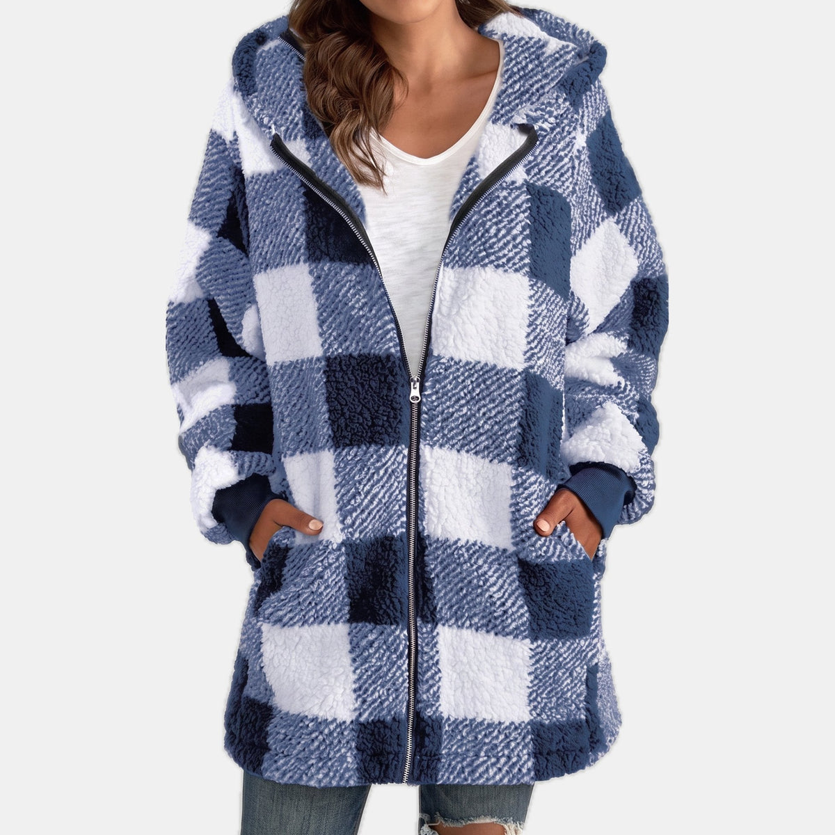 Wren | Women’s Oversized Hooded Fleece Jacket with Zip Front