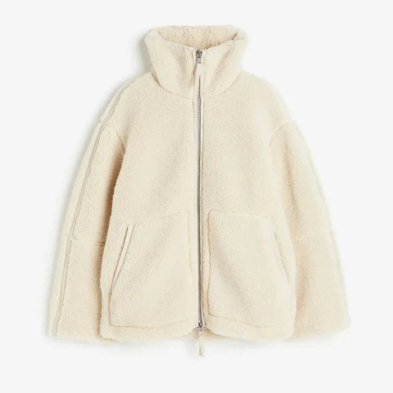 Hilda | Women’s Oversized Sherpa Fleece Jacket with Stand Collar