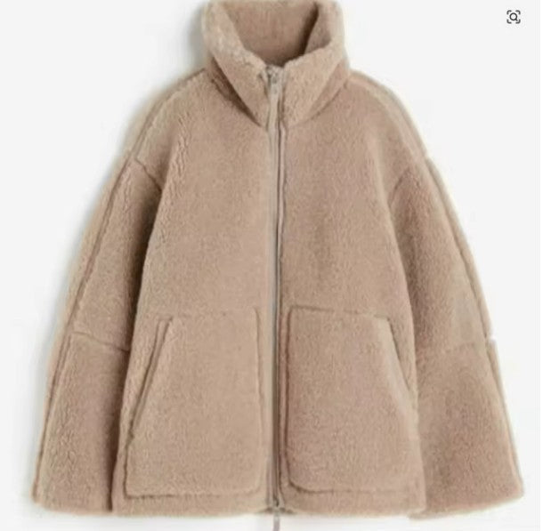 Hilda | Women’s Oversized Sherpa Fleece Jacket with Stand Collar