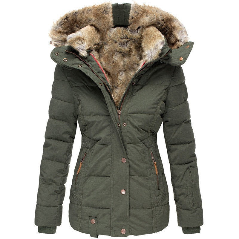 Clara | Women’s Quilted Hooded Jacket with Faux Fur Trim