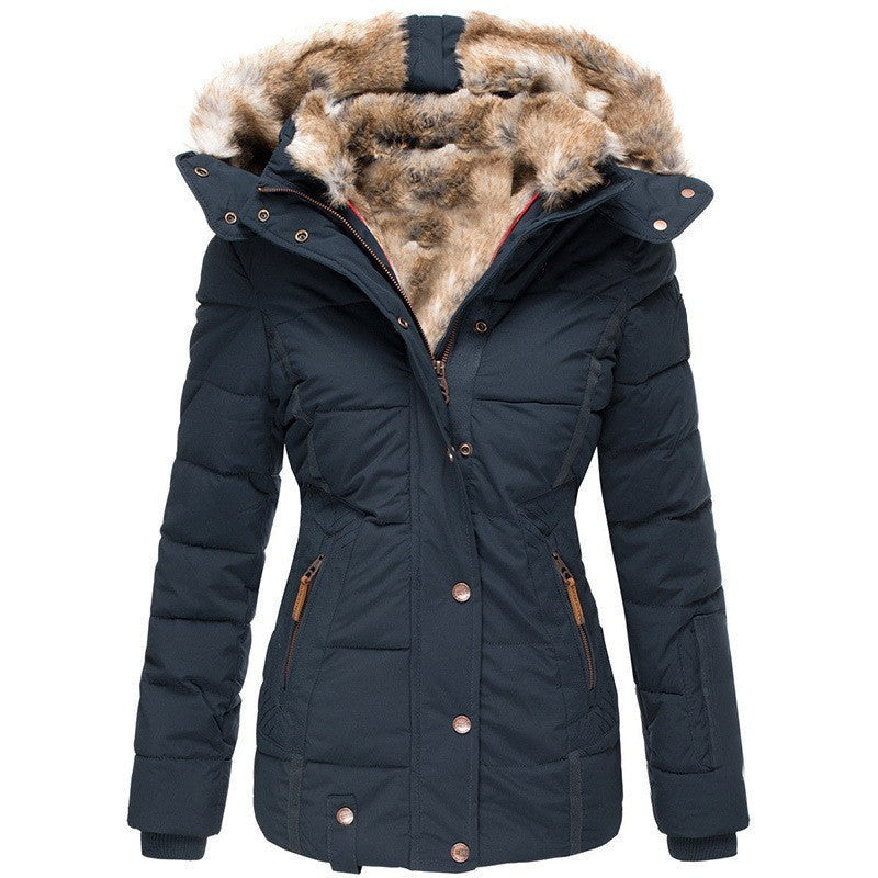 Clara | Women’s Quilted Hooded Jacket with Faux Fur Trim
