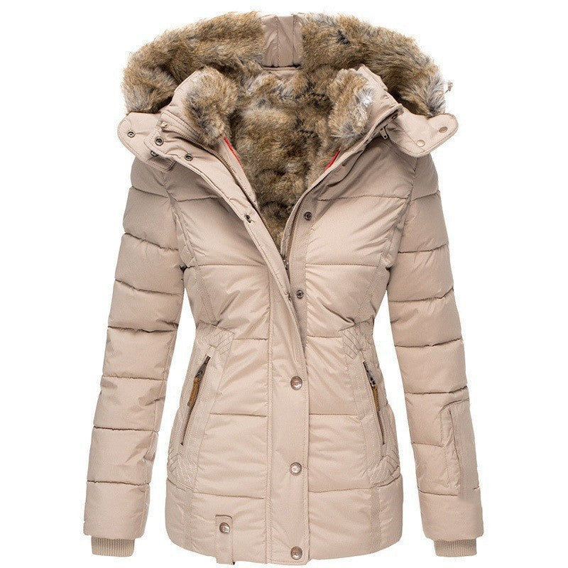 Clara | Women’s Quilted Hooded Jacket with Faux Fur Trim