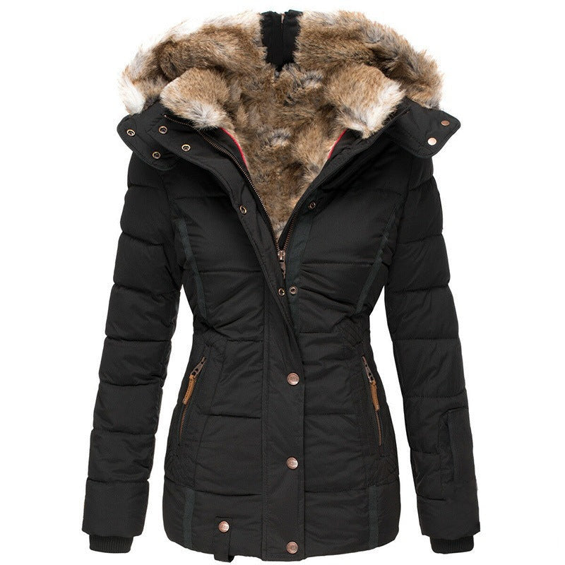 Clara | Women’s Quilted Hooded Jacket with Faux Fur Trim