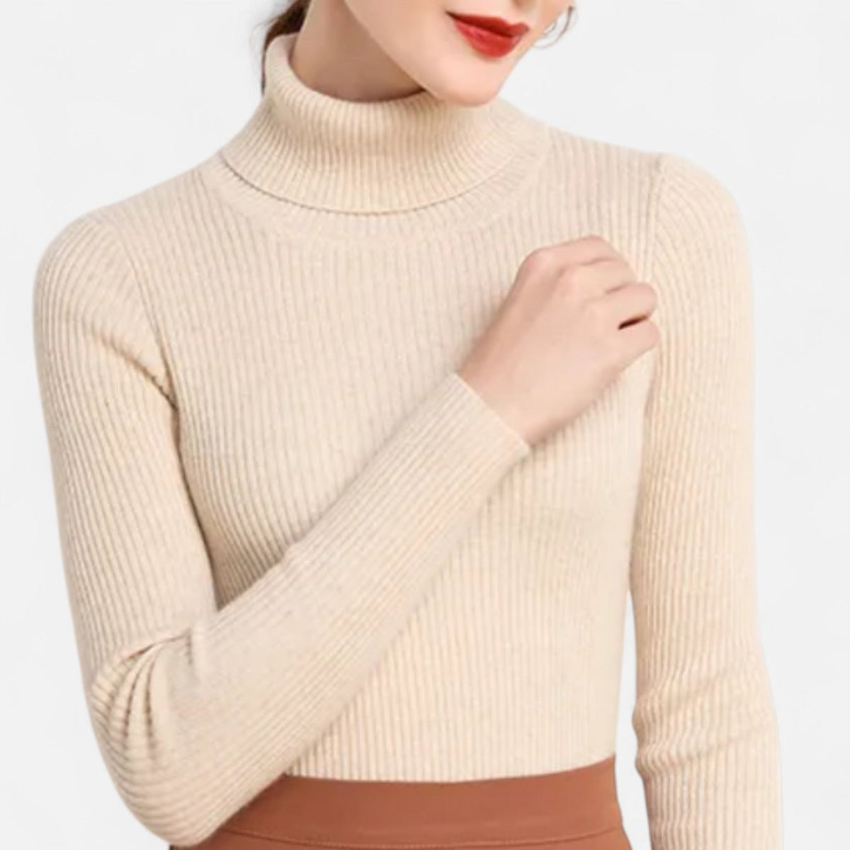 Rebecca | Women’s Ribbed Turtleneck Sweater with Slim Fit